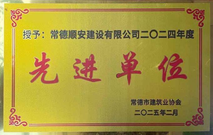2024年度先进单位荣誉牌匾