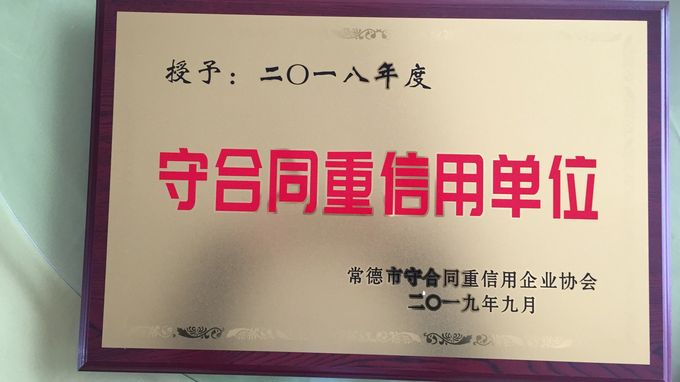 2018年度市级守合同重信用单位